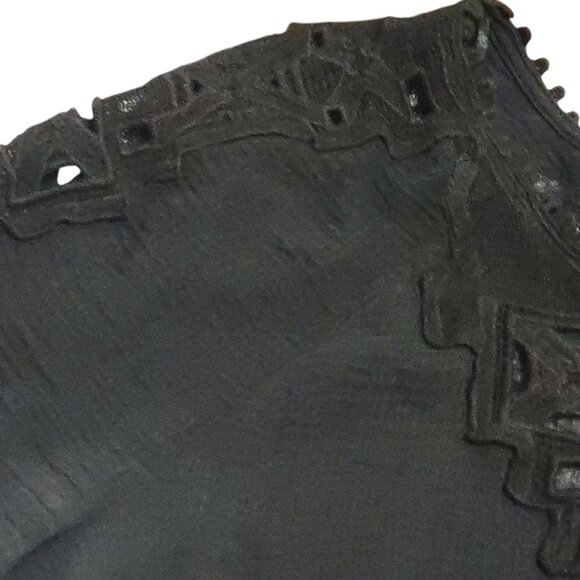 Free People Black Boho Tunic Mini Dress S Cotton Gauze Lace Goth Witchy Coquette - Picture 9 of 16